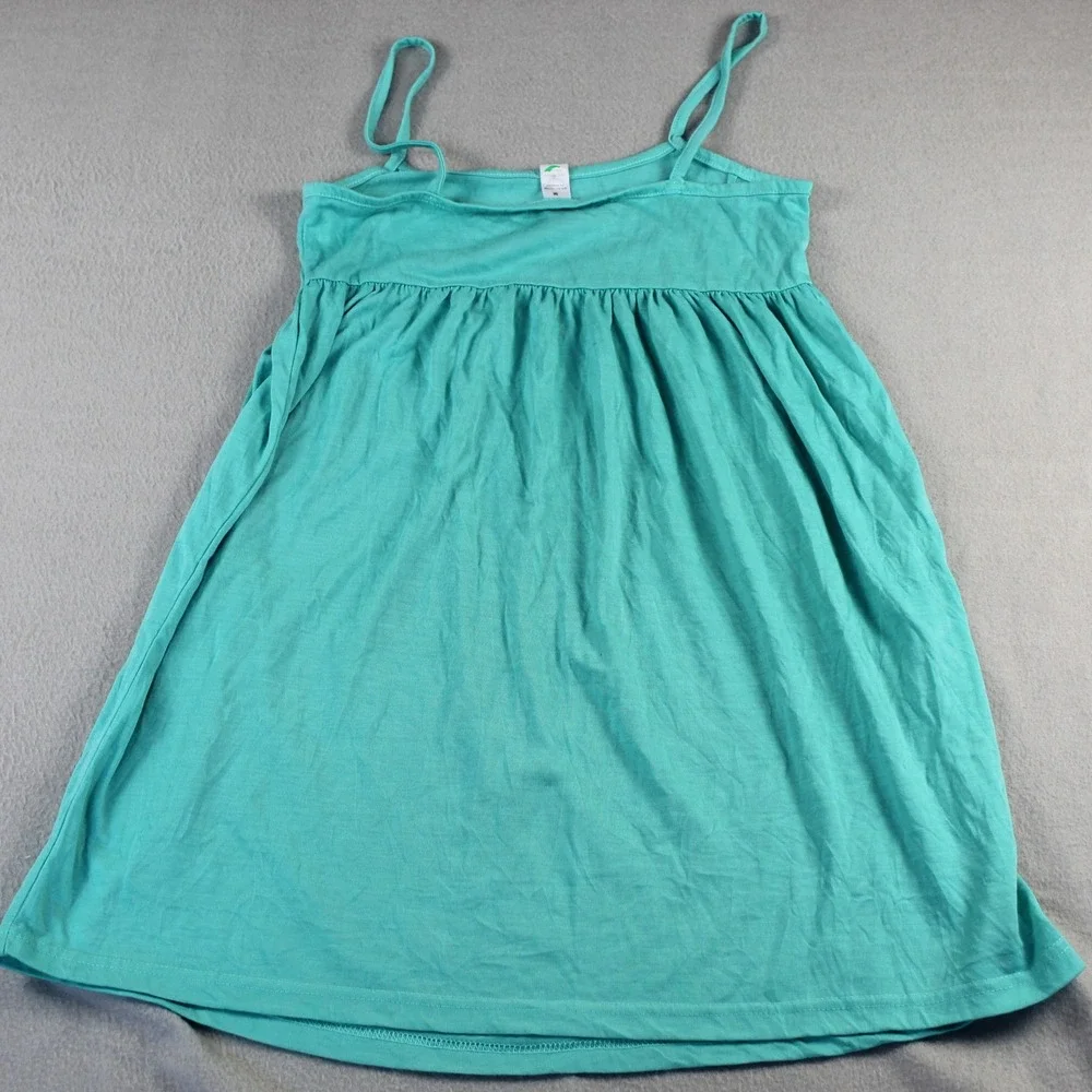 Cami Dress Empire Waist Spaghetti Strap Size M Teal Blue Green Summer Casual